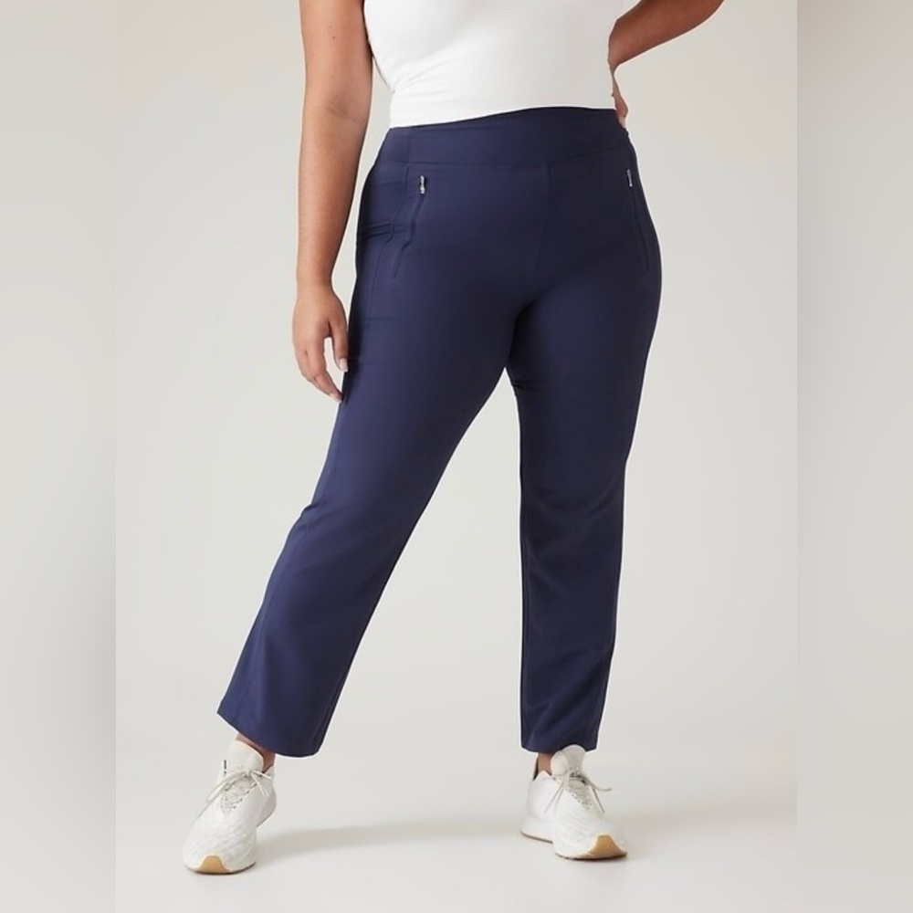 Athleta Fairway High Rise Golf Pants Women's Size 16T in Navy Blue Retail $129